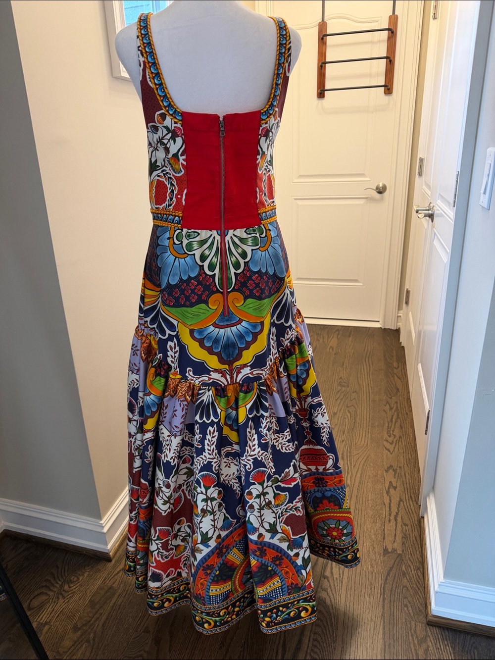 Alice + Olivia Multicolor Mosaic-Print Maxi Dress — Blue, Red, Green, Yellow - Picture 12 of 14